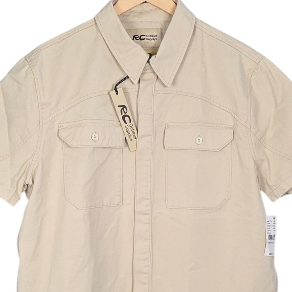 RC Outdoor Supply Utility Shirt Mens Medium Beige Safari Reese Cooper PacSun NEW